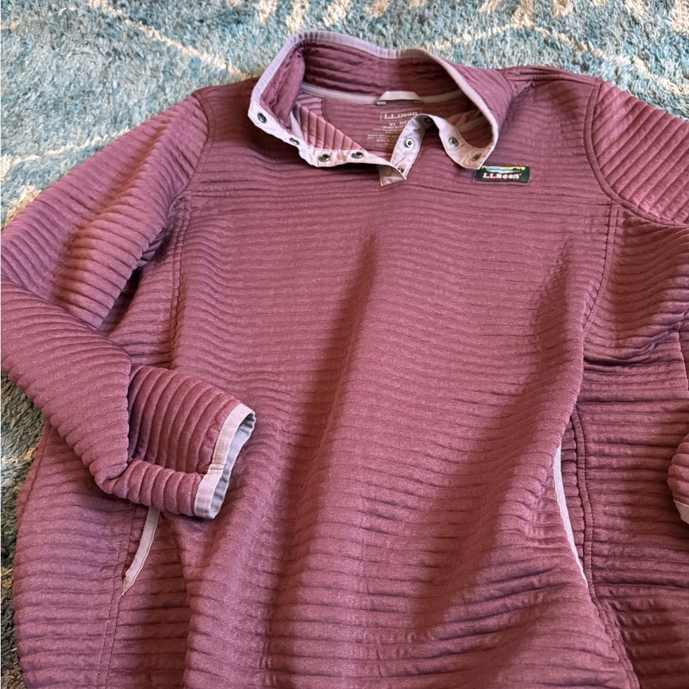 L.L. Bean Women's Ribbed Cowl Neck Sweater - Plum